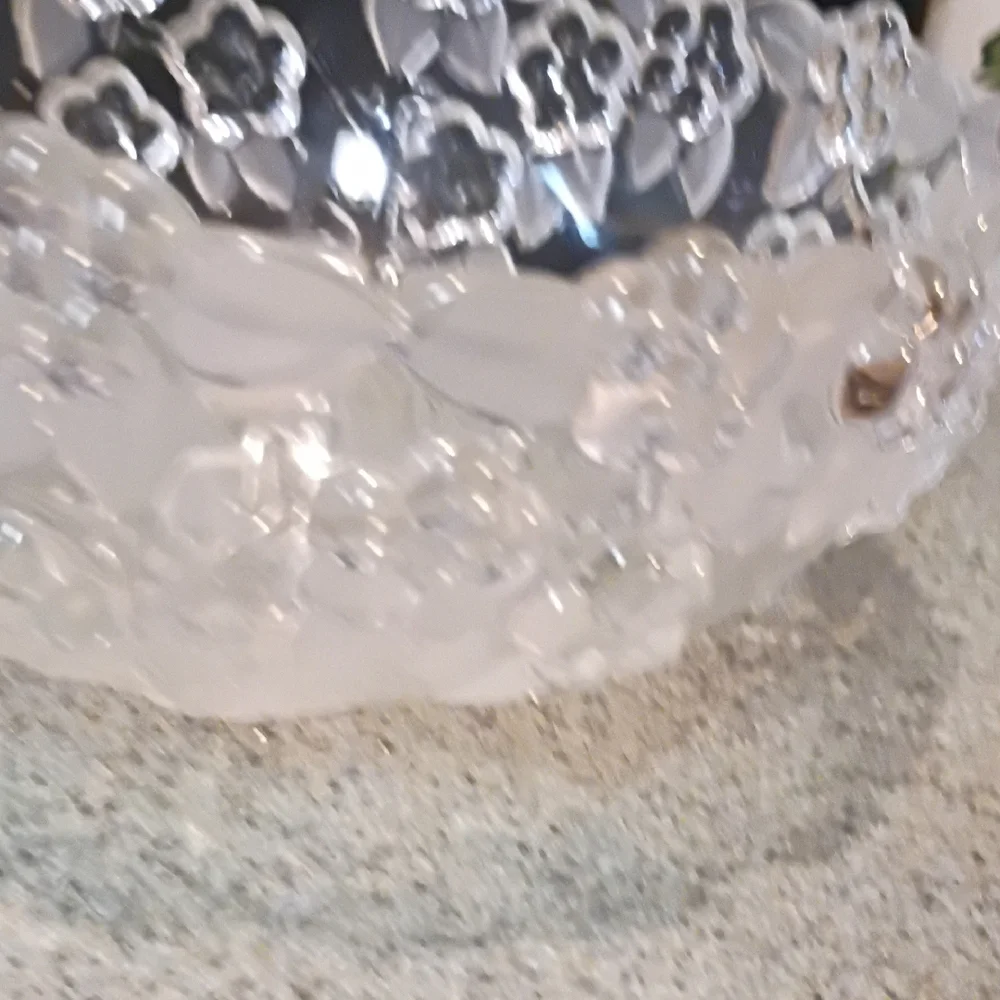 Clear Floral Glass Bowl